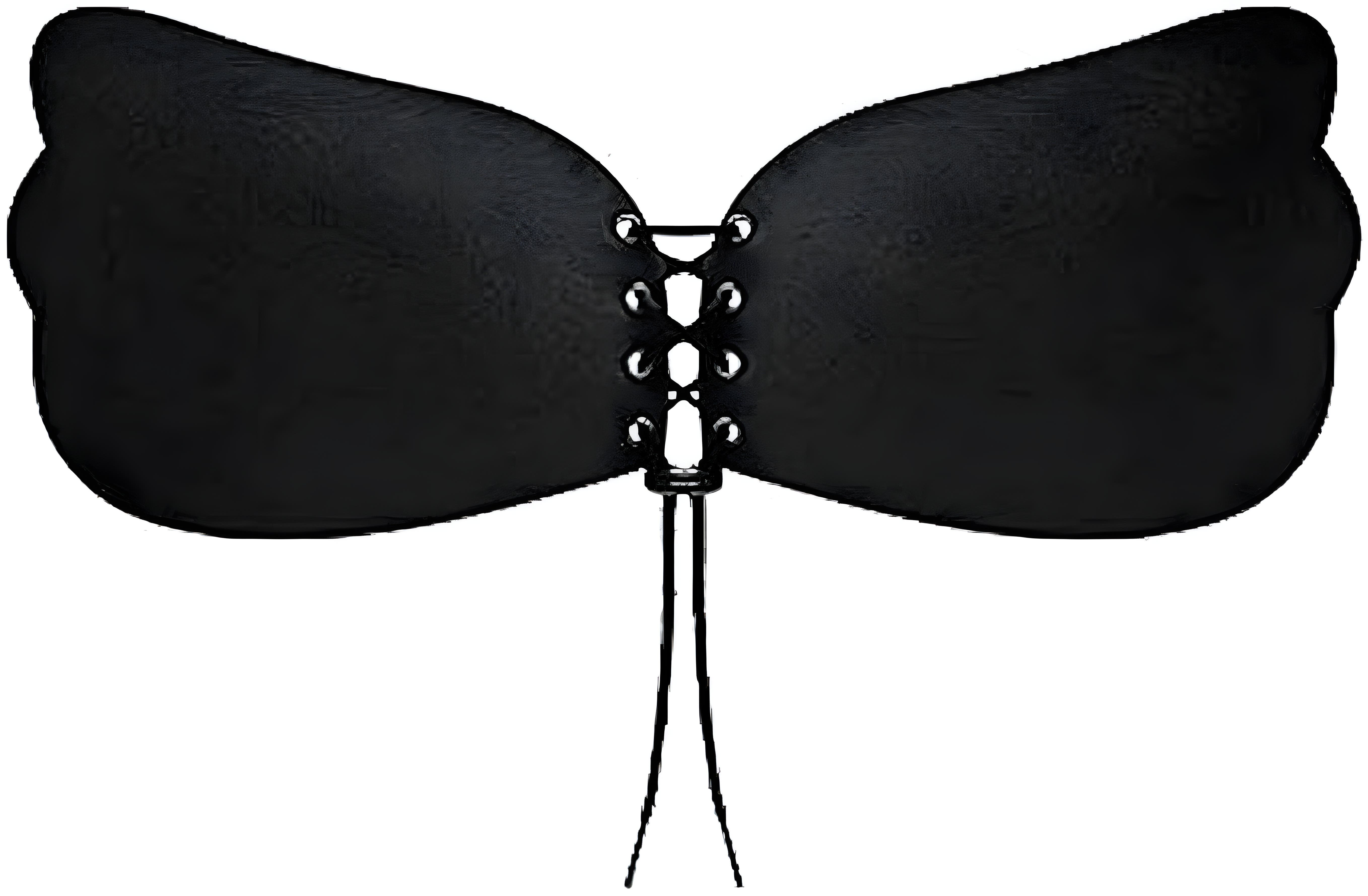 Women's Black Silicone Butterfly Strapless Push Up Bra - Backless - Size C