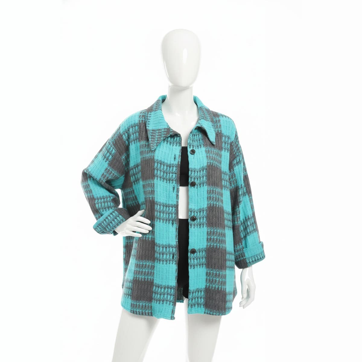 Women's shirt with a collar and buttons on the front