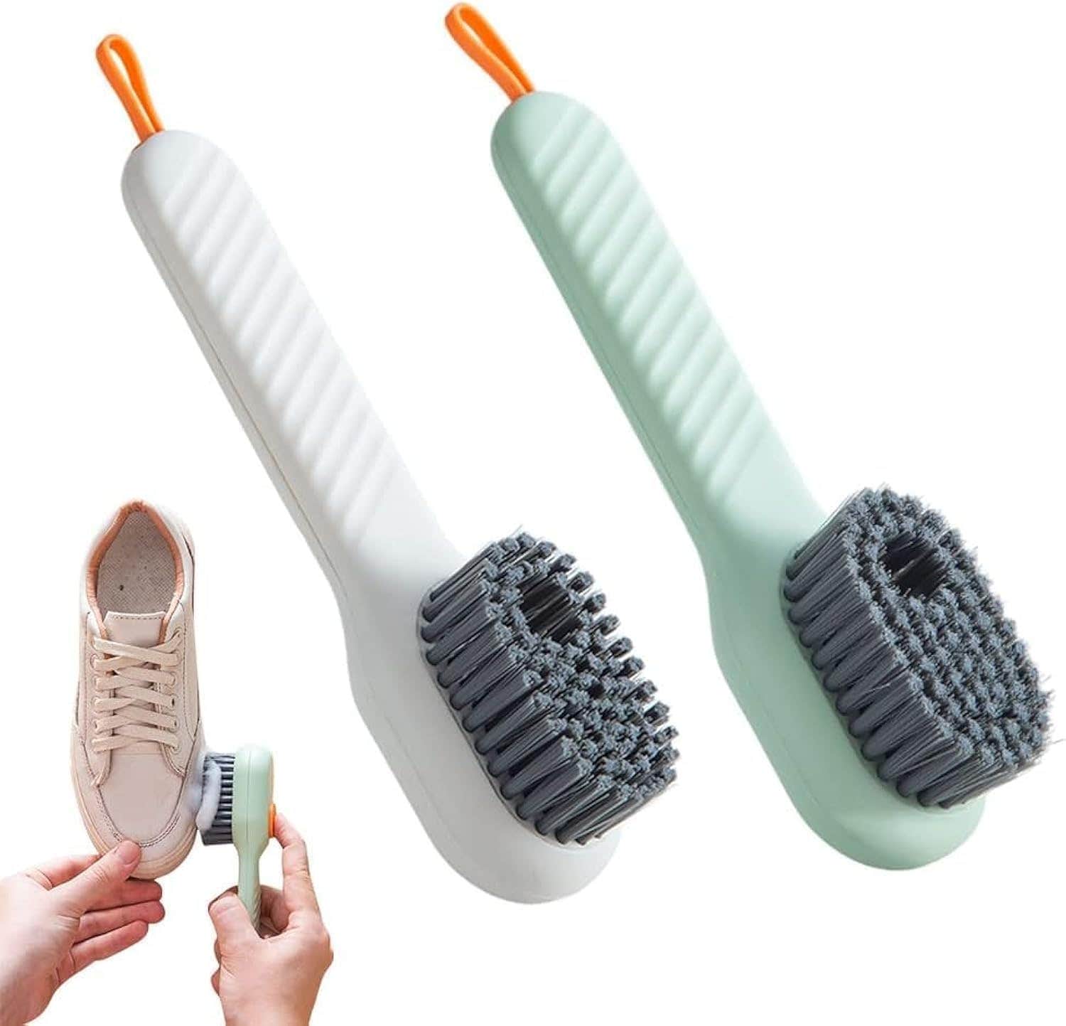 Generic Multifunctional Shoe Brush with Soap Dispenser & Fuel Box - Soft Bristle - 2pcs Glasses
