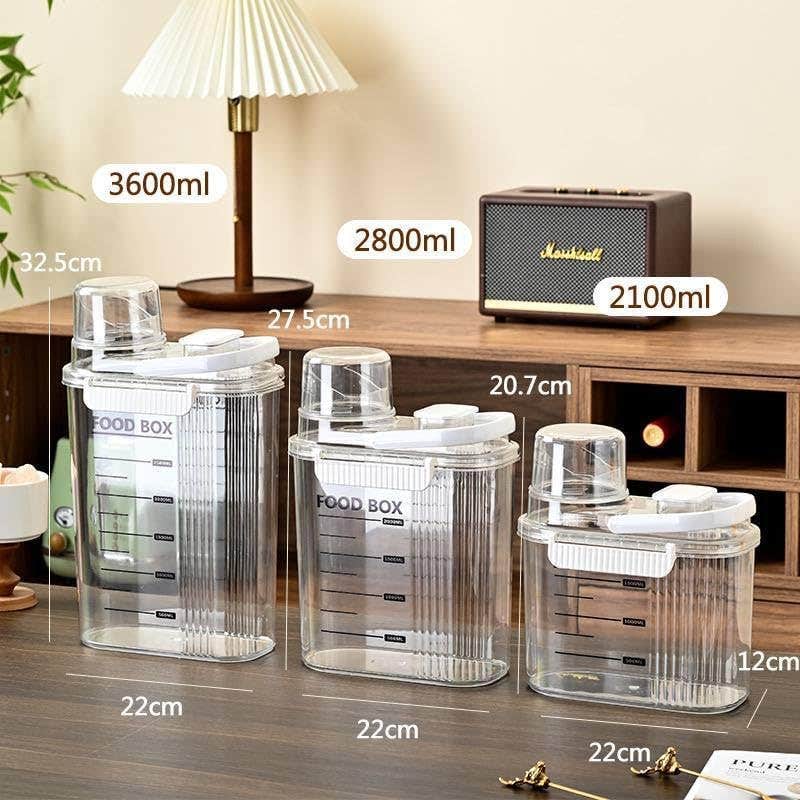 Airtight Acrylic Food Storage Container Set - 3000ml Capacity