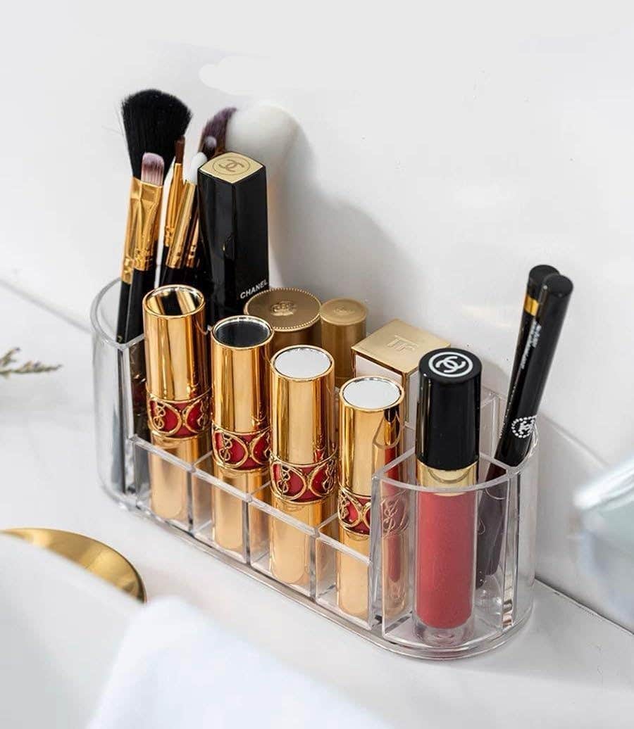 Clear Acrylic Makeup Brush Holder Organizer - Generic - Clear - Makeup Display Case