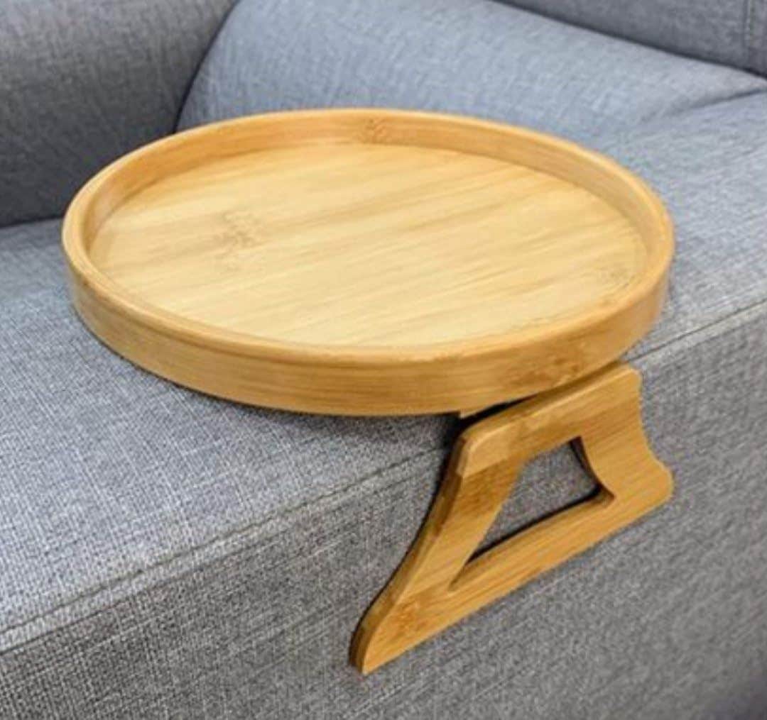 Generic Wooden Sofa Arm Tray - Wood Serving Tray - 25 cm - Unfinished Finish