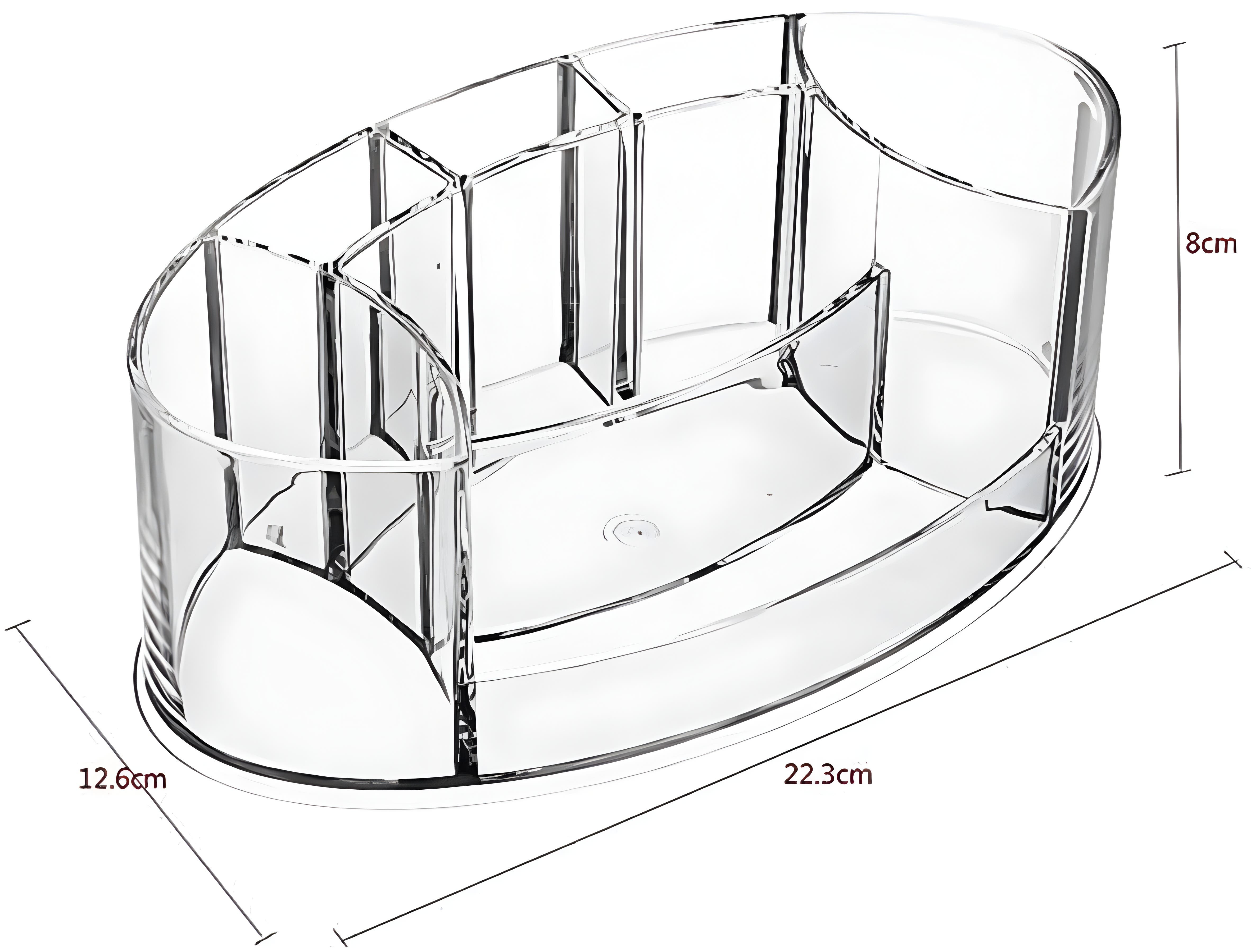 Clear Acrylic Makeup Organizer - Multifunctional, Durable Cosmetic & Jewelry Storage, 250 grm