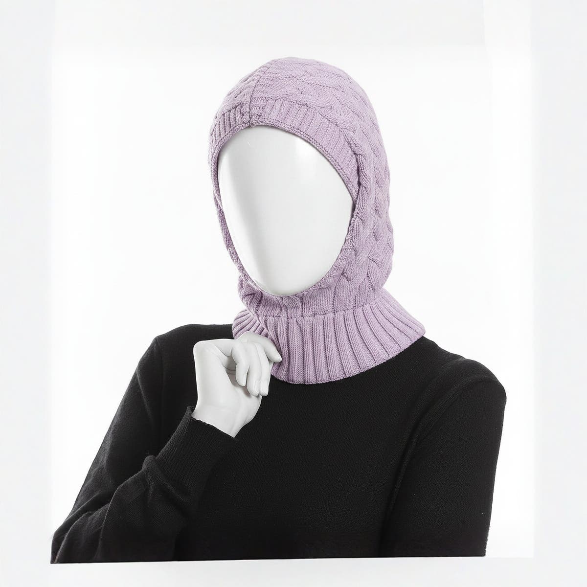 Women's Light Purple Wool Scarf - Elegant Winter Accessory