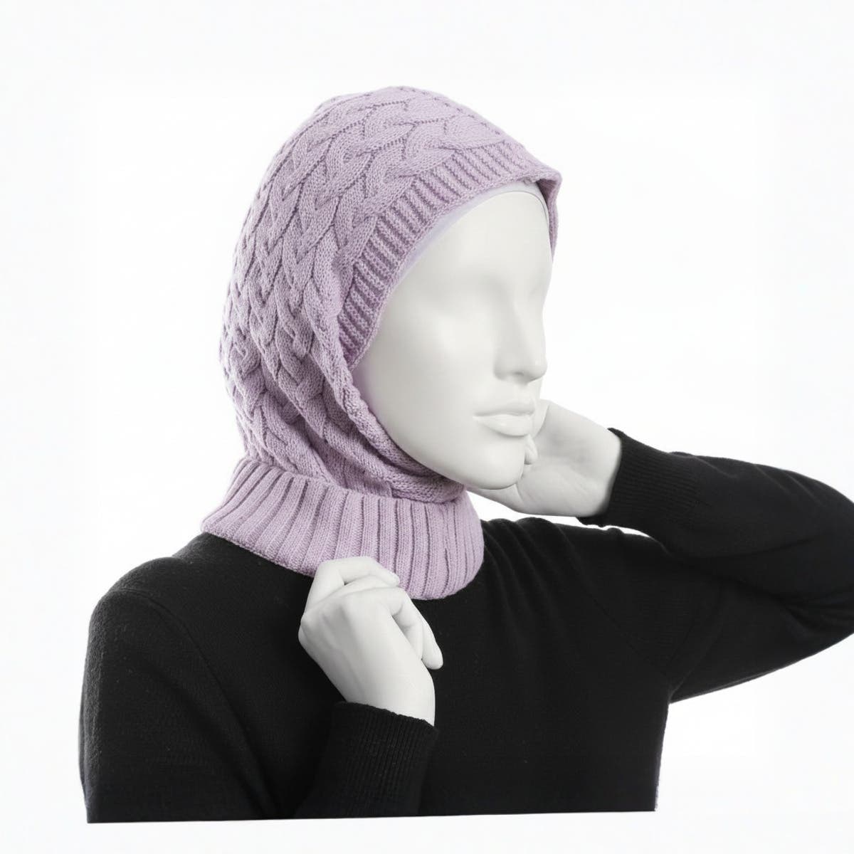 Women's Wool Winter Scarf - Light Purple Wool Blend - CAESAR