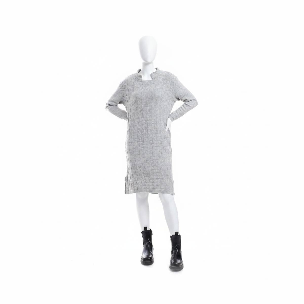 CAESAR Women's Casual Wool Short Dress - Light Grey, One Size