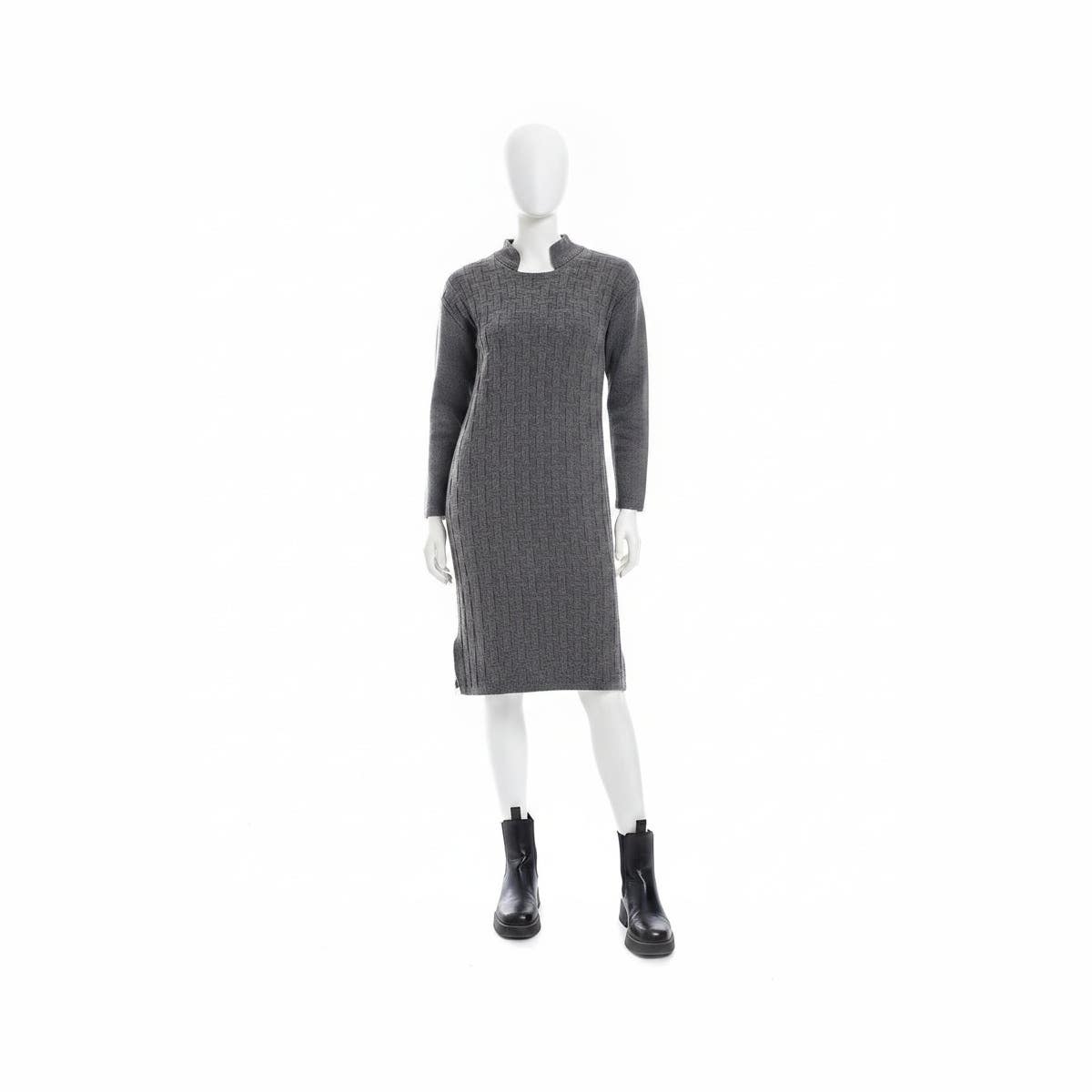 CAESAR Women's Wool Short Casual Dress - Dark Grey, One Size