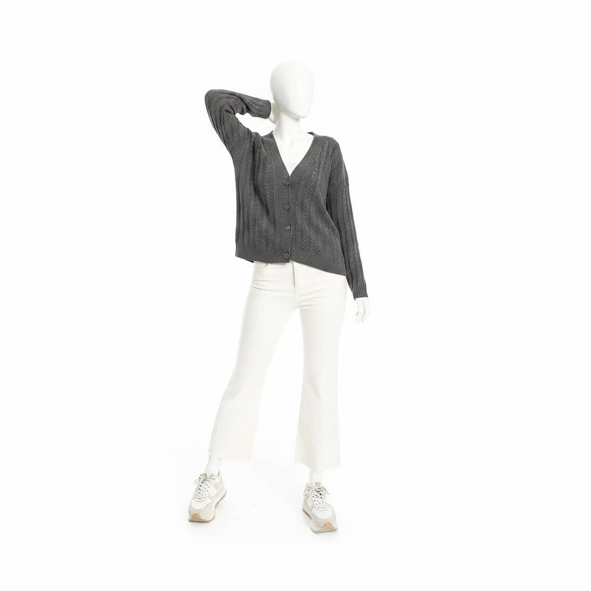 Women's wool cardigan with front buttons