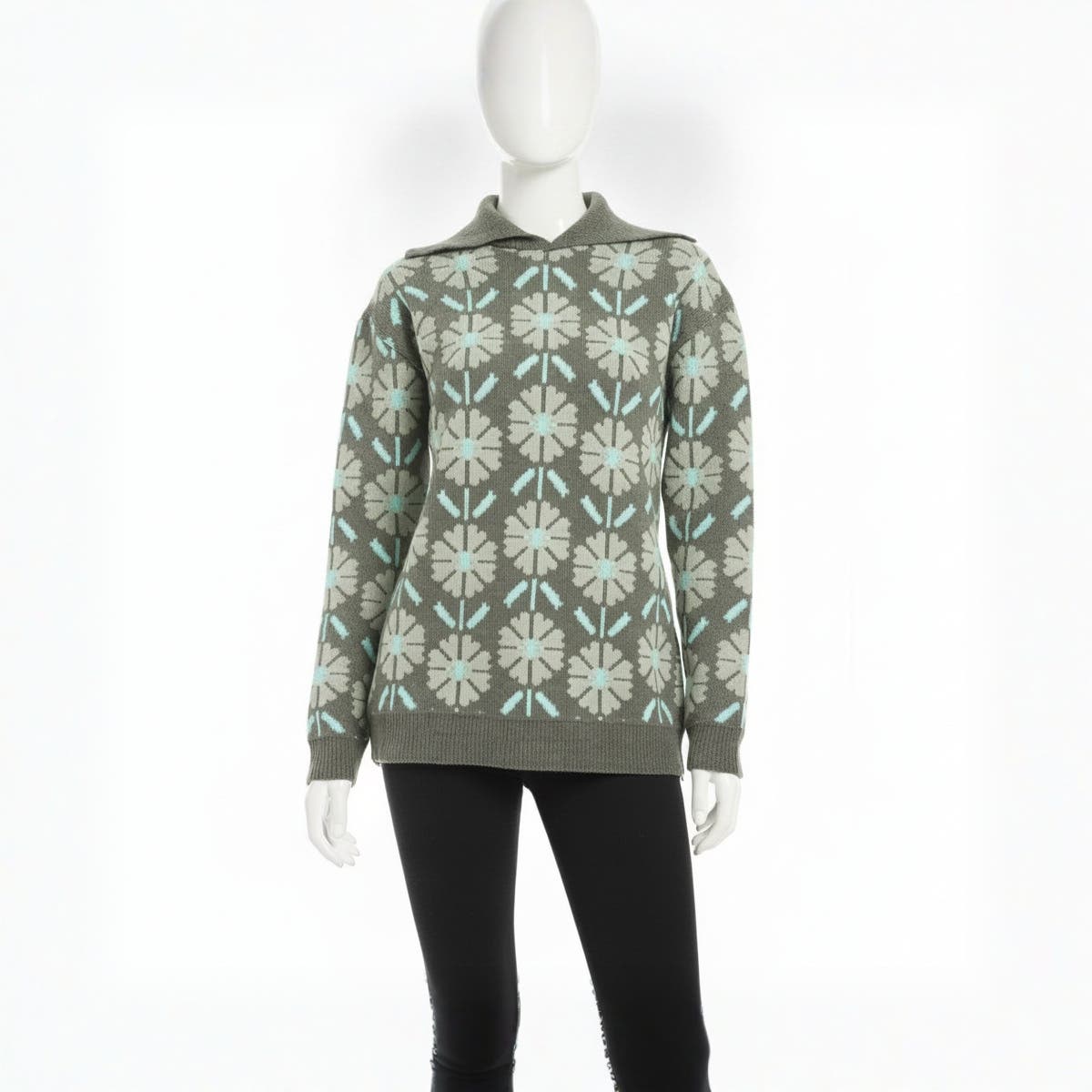 CAESAR Women's Wool High Neck Pullover with Hoodie - Multicolor