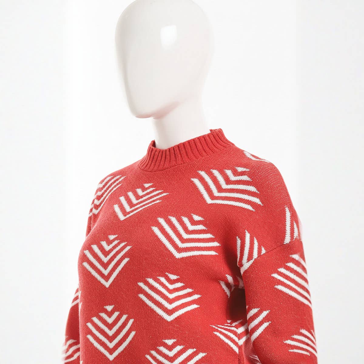 CAESAR Women's Wool Pullover - Red - One Size