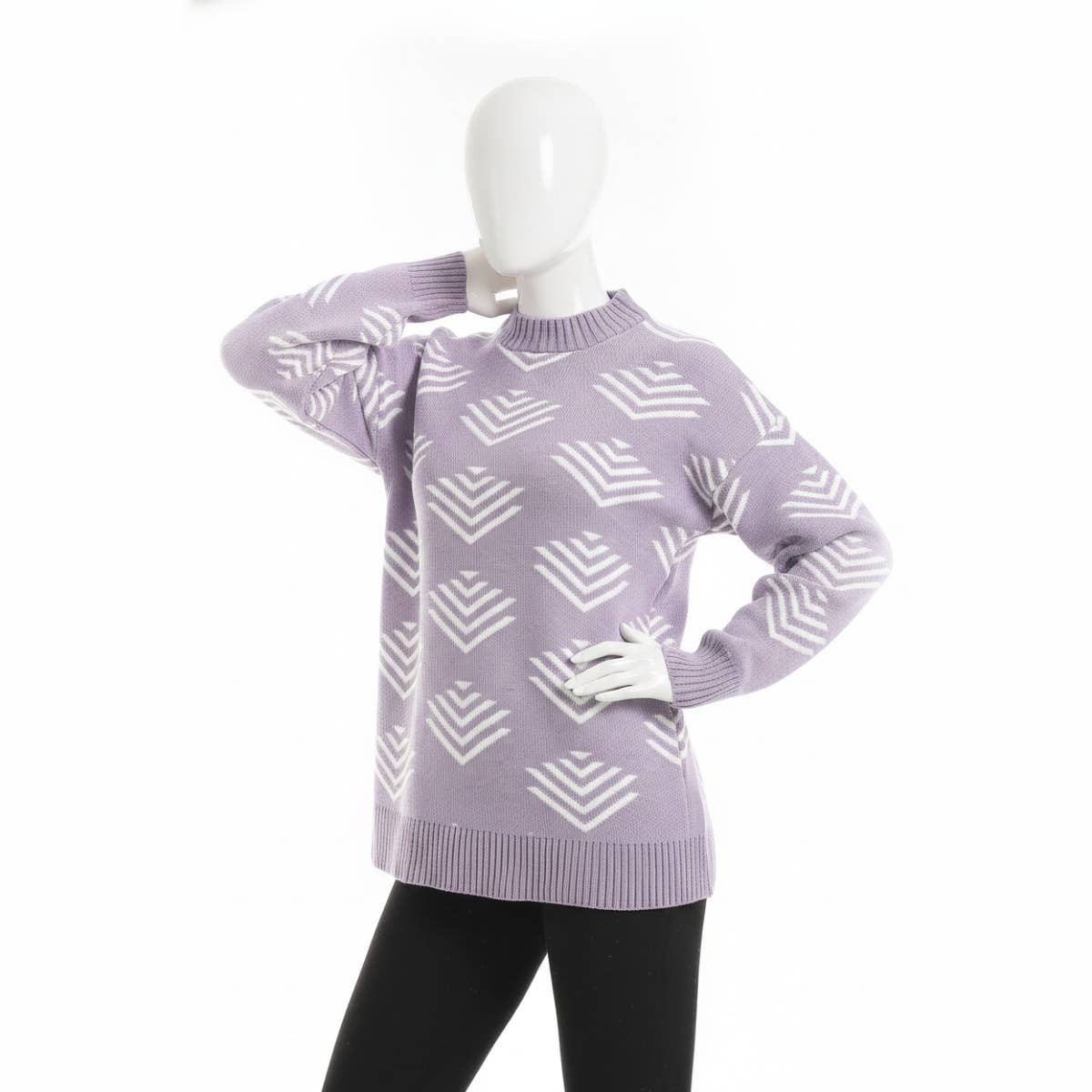 CAESAR Women's Wool Pullover with Front Embroidery - High Neck Winter Sweater
