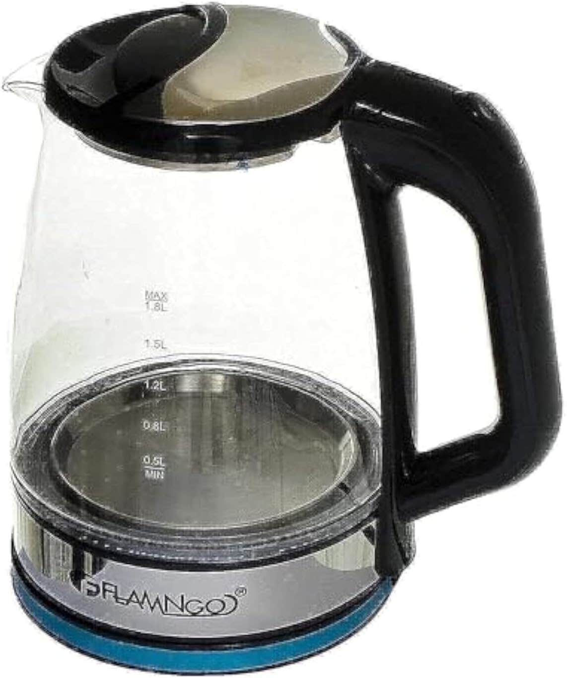 FLAMNGO Electric Glass Kettle 2.2L - 2200W, Clear, Auto Shut-Off