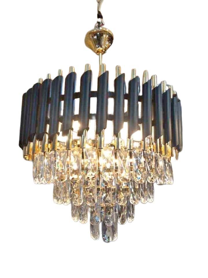 Modern Glam Black in Gold Crystal Chandelier, 40cm, 50 Count