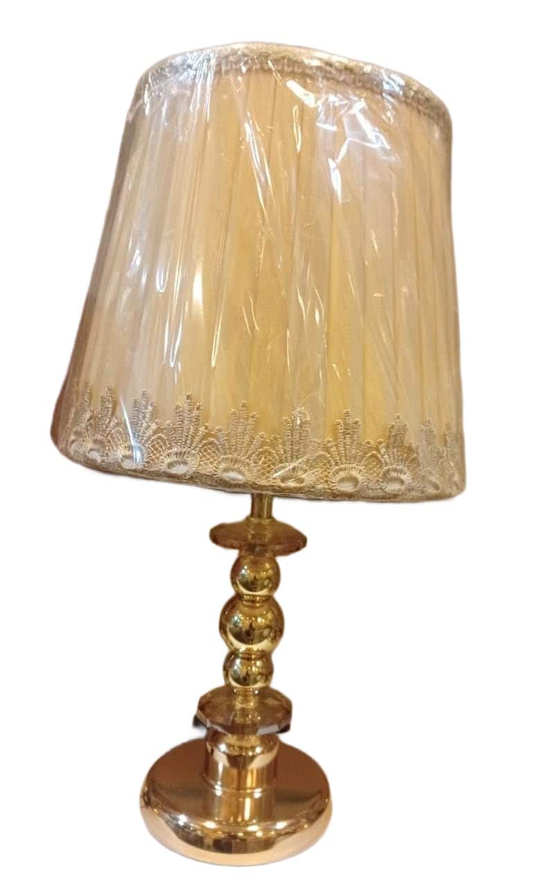 Modern Lampshade for Bedroom & Reception, Stainless Steel Stand, Off-White & Gold