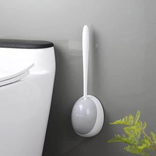 Silicone Bristle Bathroom Cleaning Brush with Wall Mounted Holder