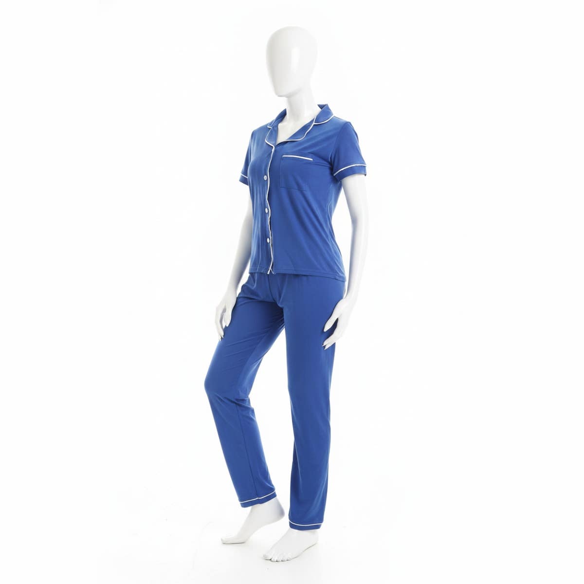 CAESAR Women's Button-Down Front Pajama Set - Navyblue