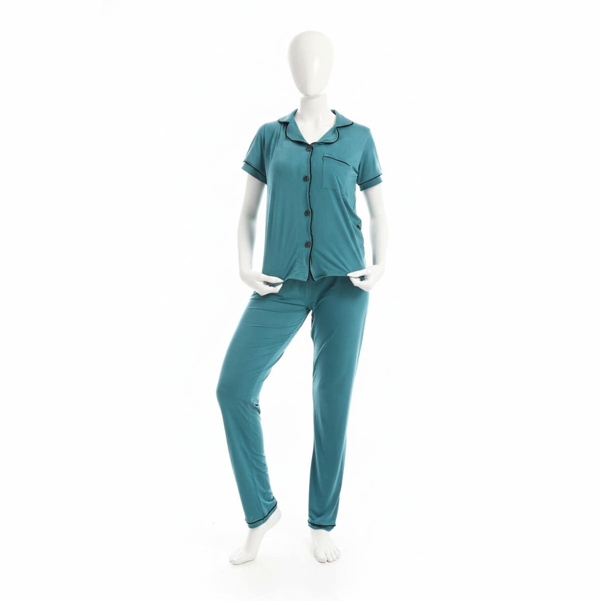 CAESAR Women's Button-Down Front Pajama Set - Genzary