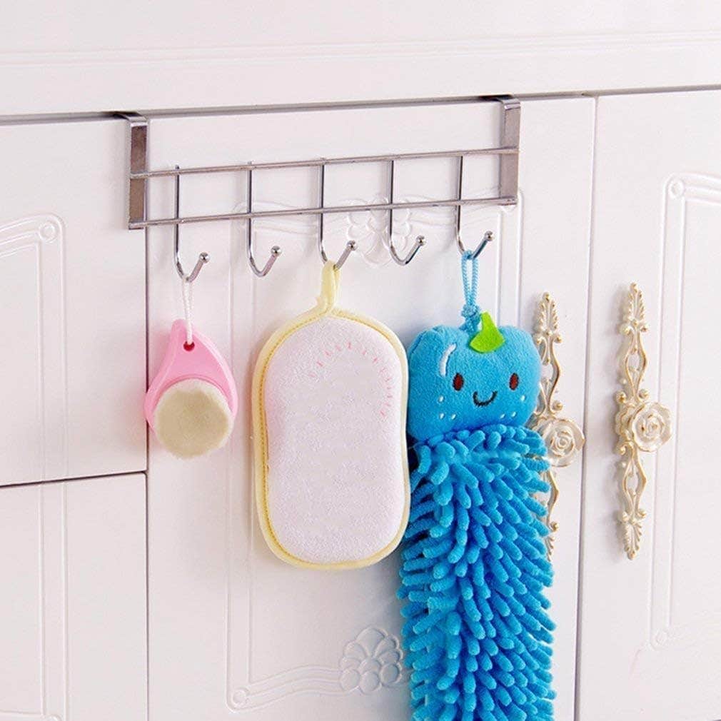 Heavy Duty Stainless Steel Over The Door Rack Hooks - Silver, Rust Resistant