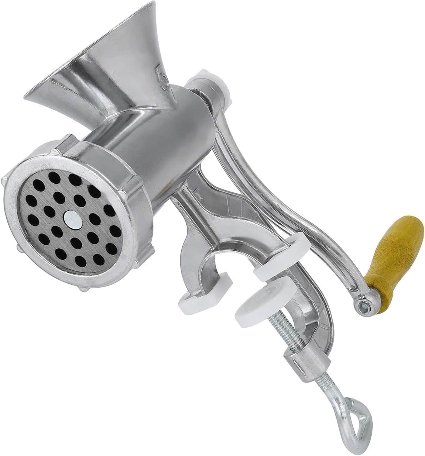 Multifunctional Manual Meat Grinder - Durable Cast Metal - Silver Color