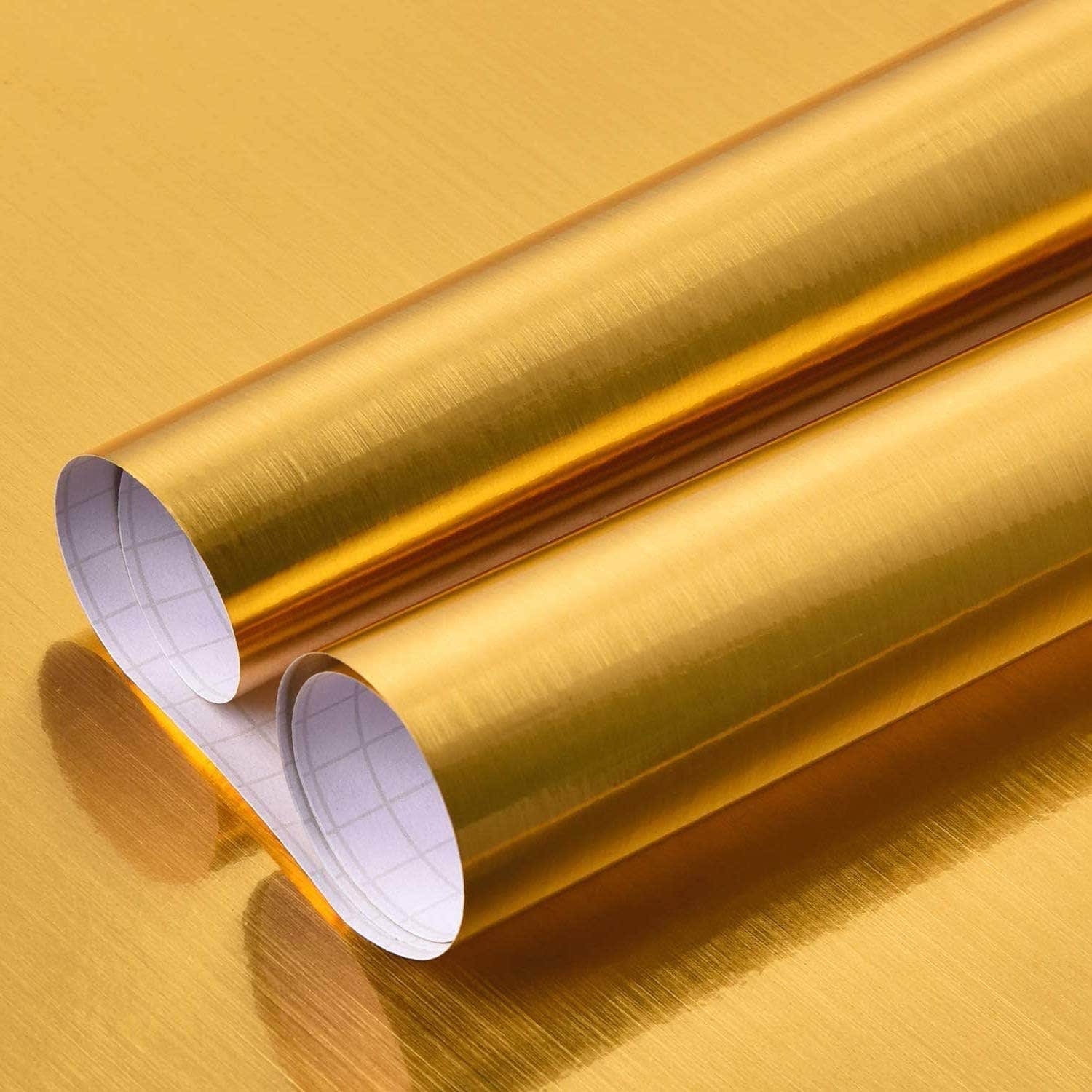 Golden Brushes Self Adhesive Vinyl Wallpaper - Furniture Interior Renovation - 16x48 Inch