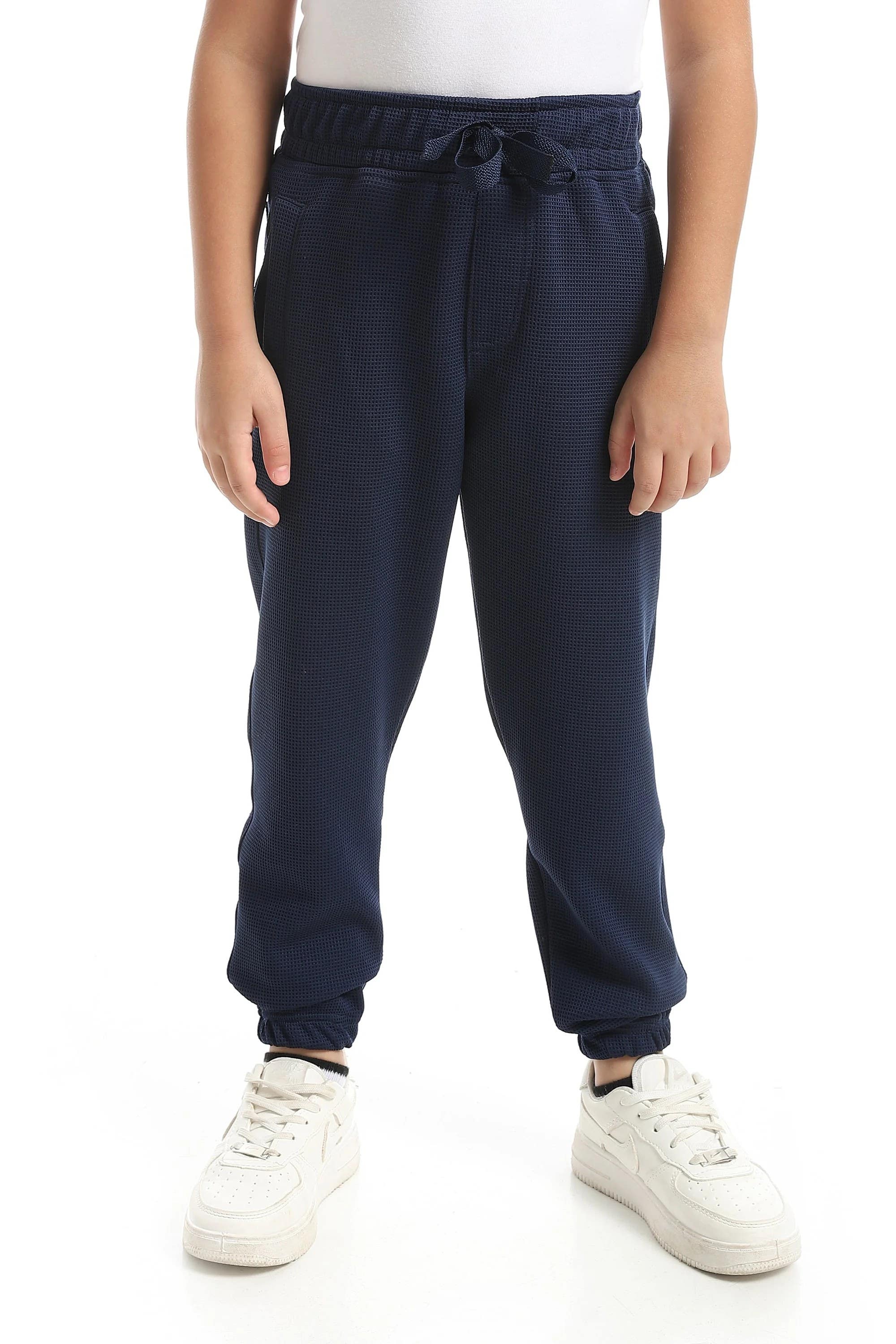 CAESAR Boy's Blue Elastic Waist Pants with Side Pockets Baskota raw , Size 10 Years