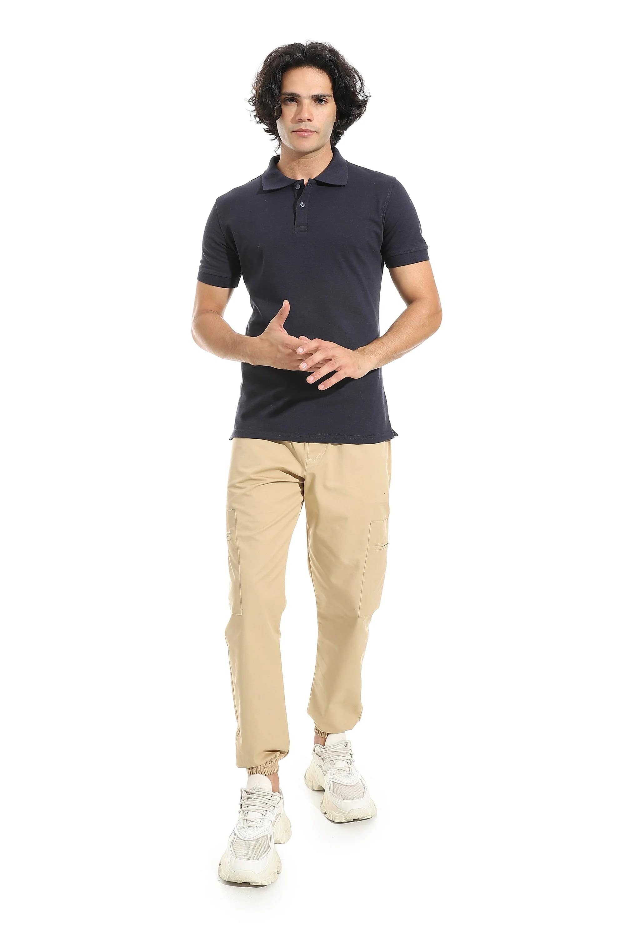 CAESAR Men's Egyptian Cotton Polo T-Shirt - Blue