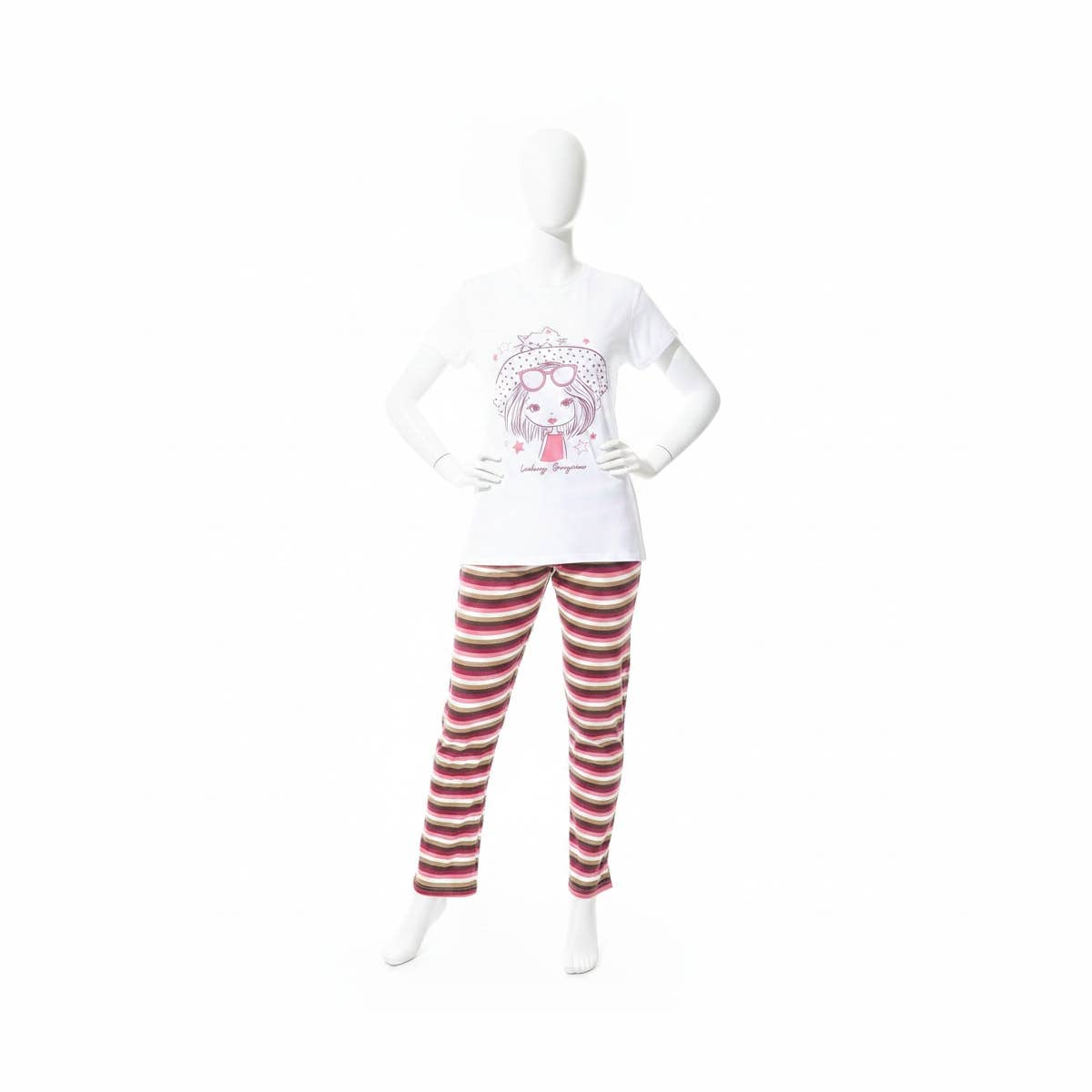 CAESAR Women's Cotton Printed Pajama Set with Half Sleeves - Multicolor