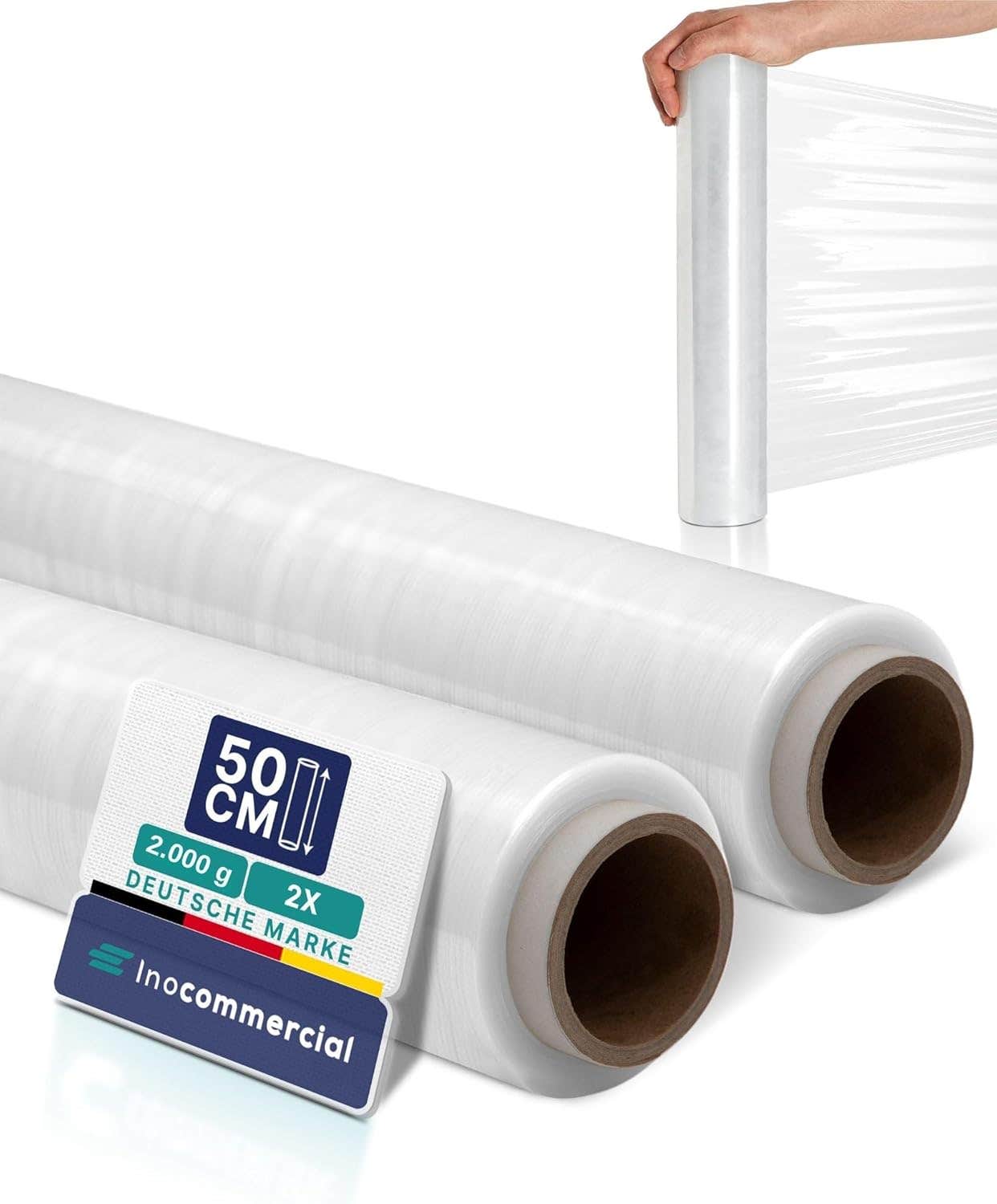 Inoverse 2 Rolls Transparent Stretch Roll for Furniture & Moving, 50 cm / 2 kg