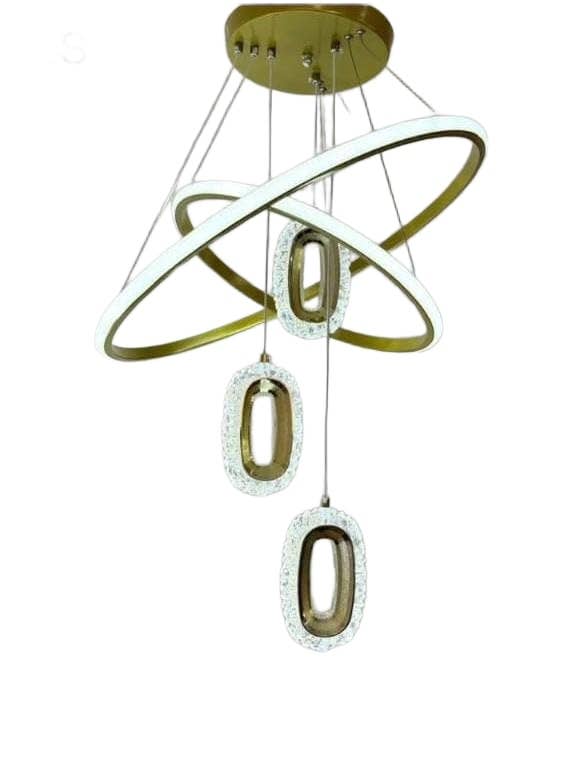 Modern Gold LED Chandelier | Adjustable Cord | Aluminum