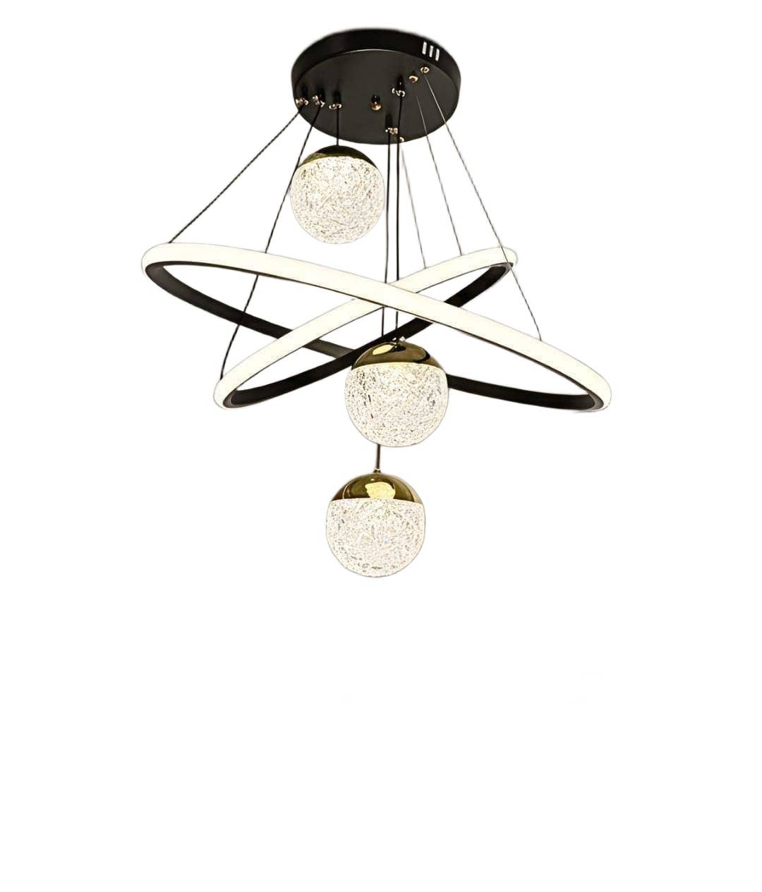 Modern LED Chandelier - Black & White - Adjustable Lighting