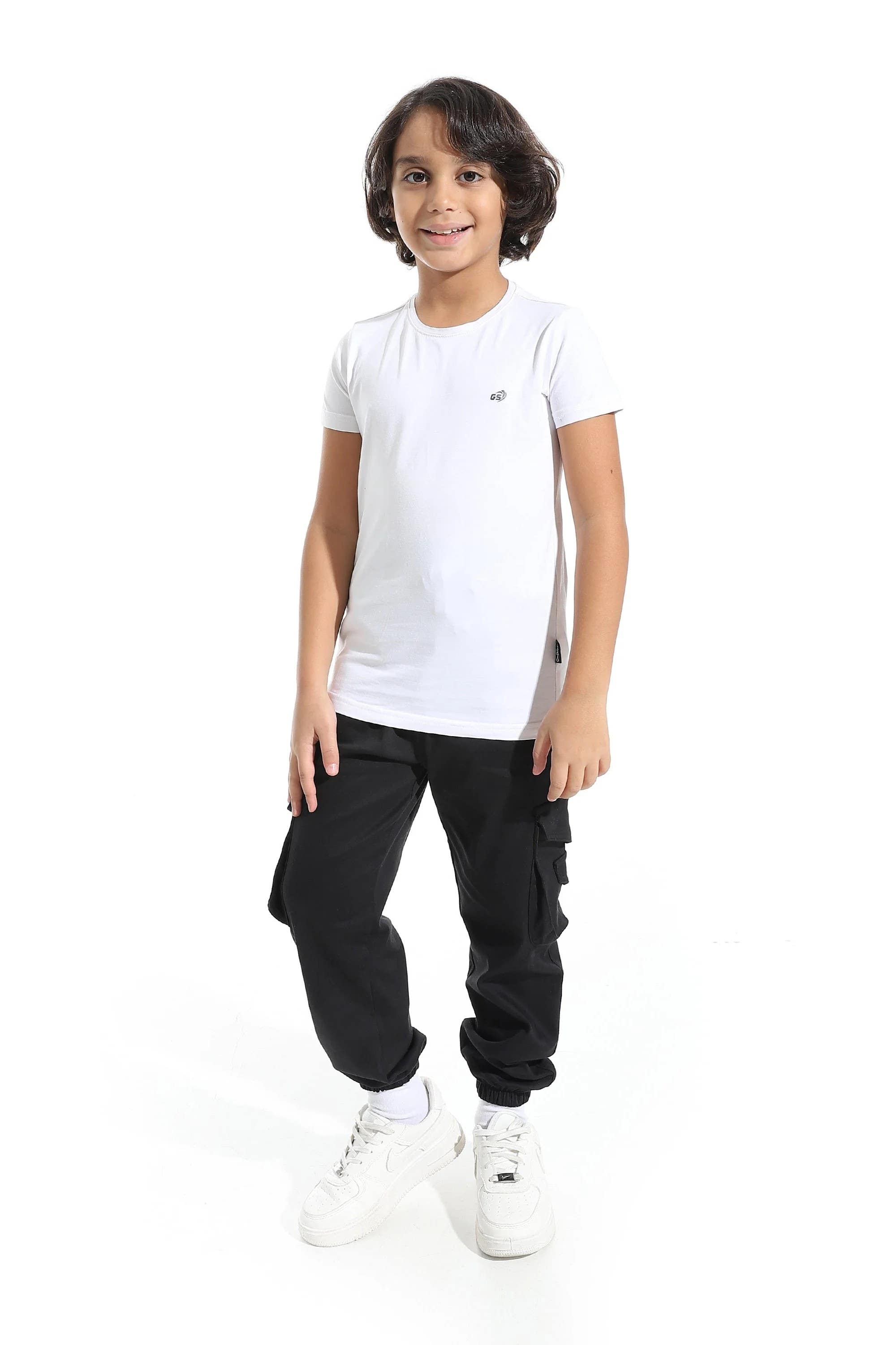 CAESAR Boys' Cargo Pants Comfortable Cotton Grey with Pockets