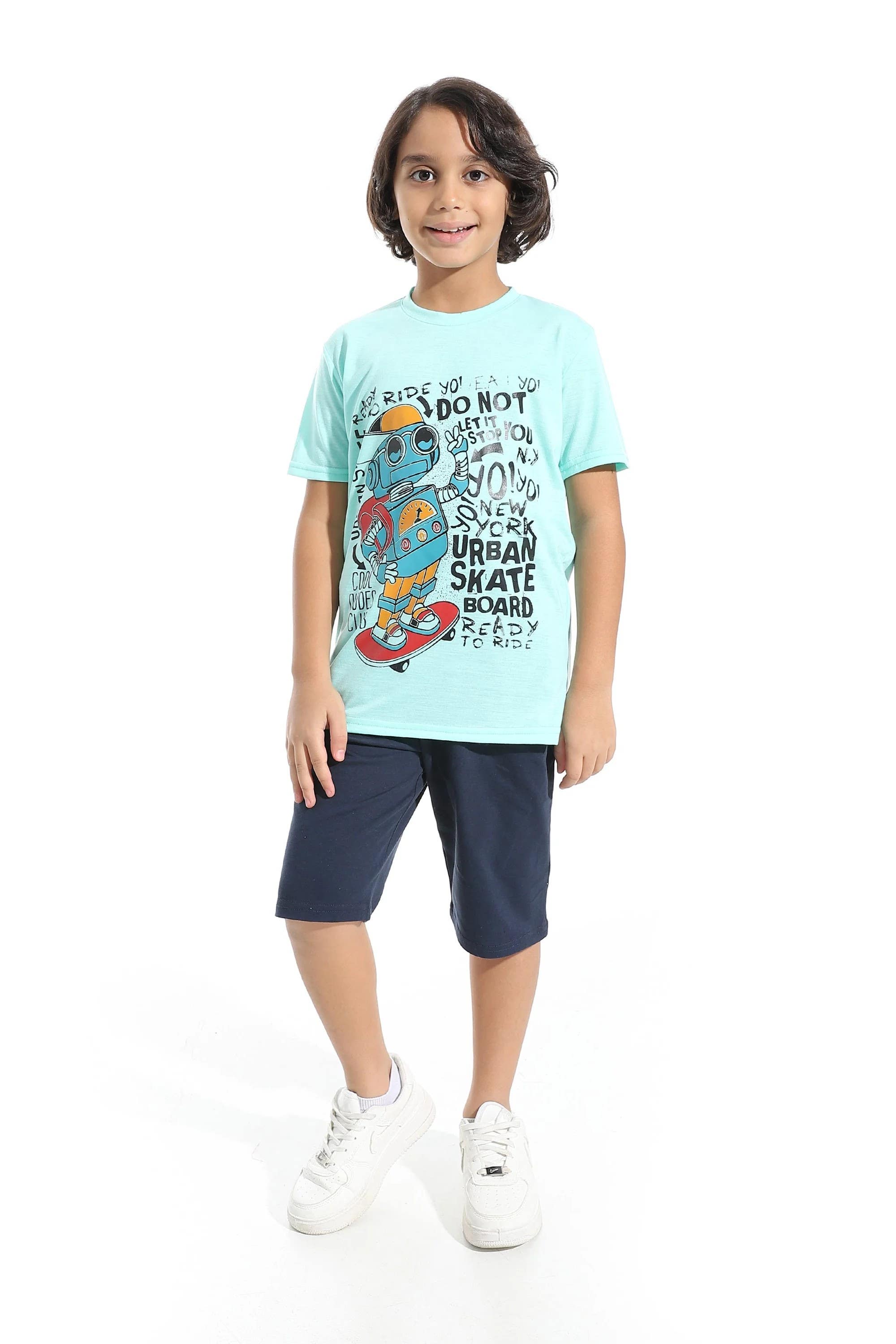 CAESAR Boys Cotton Summer Pajama Set with T-Shirt & Shorts