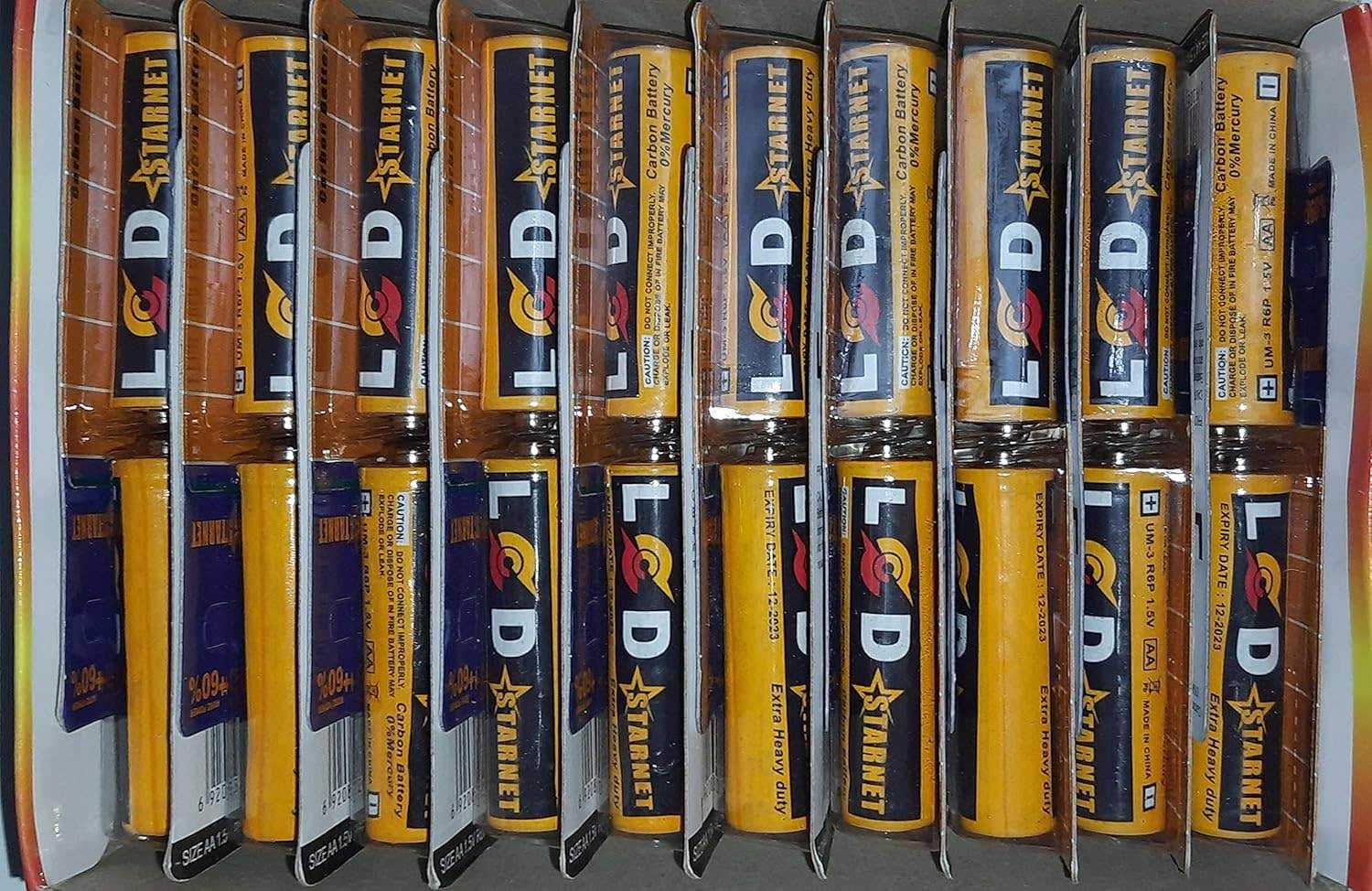 LCD AA Batteries 1.5V 20-Pack - Single Use - Brand: LCD