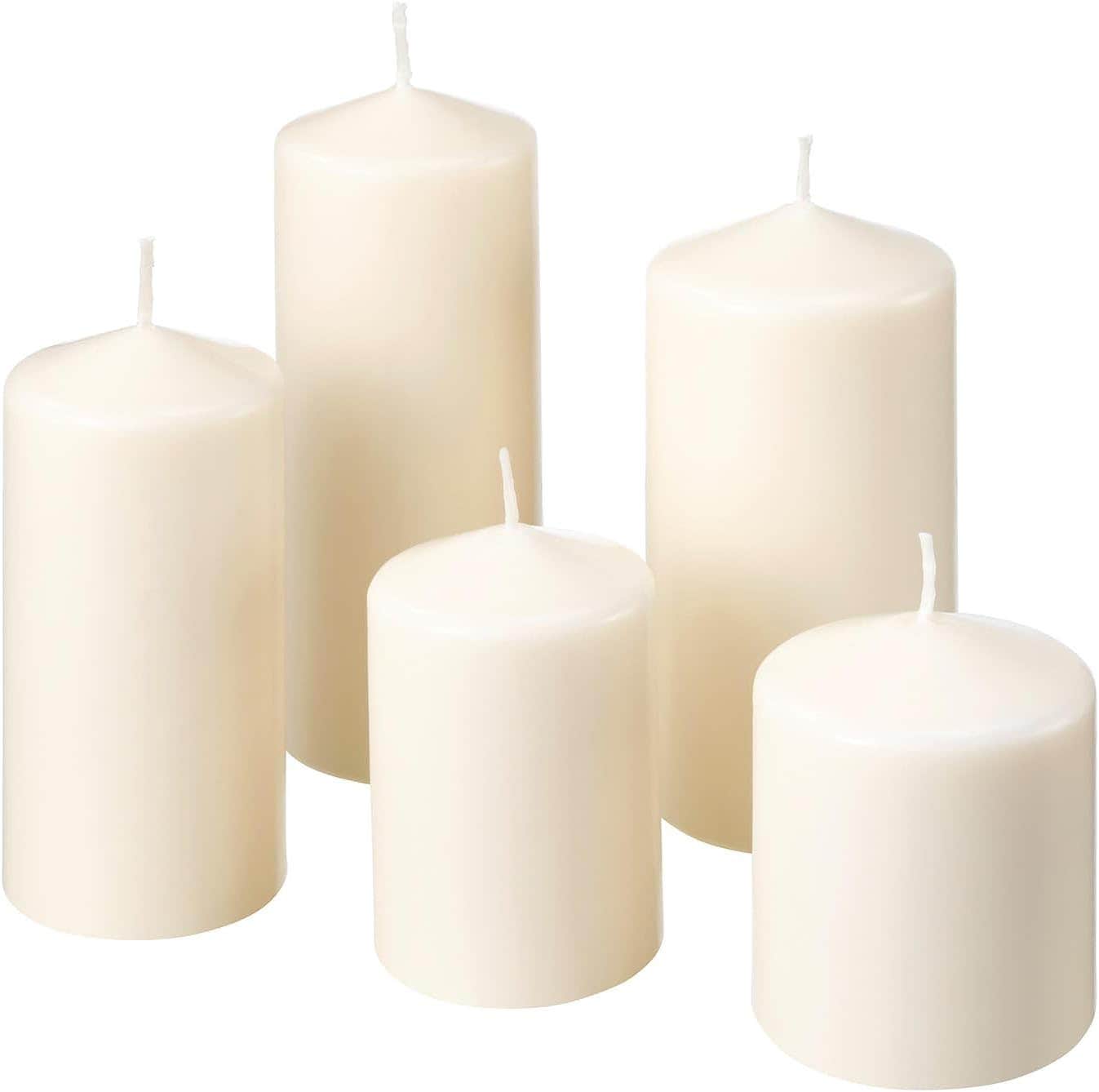 IKEA Unscented Block Candle Set of 5 Natural - 320g Each