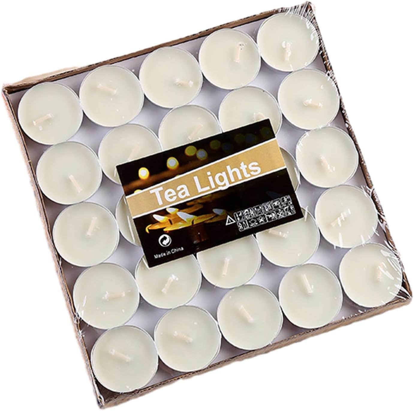 Tea Lights Candles 8 Hour Long Burning Tealight Candles Unscented White 50 Pack