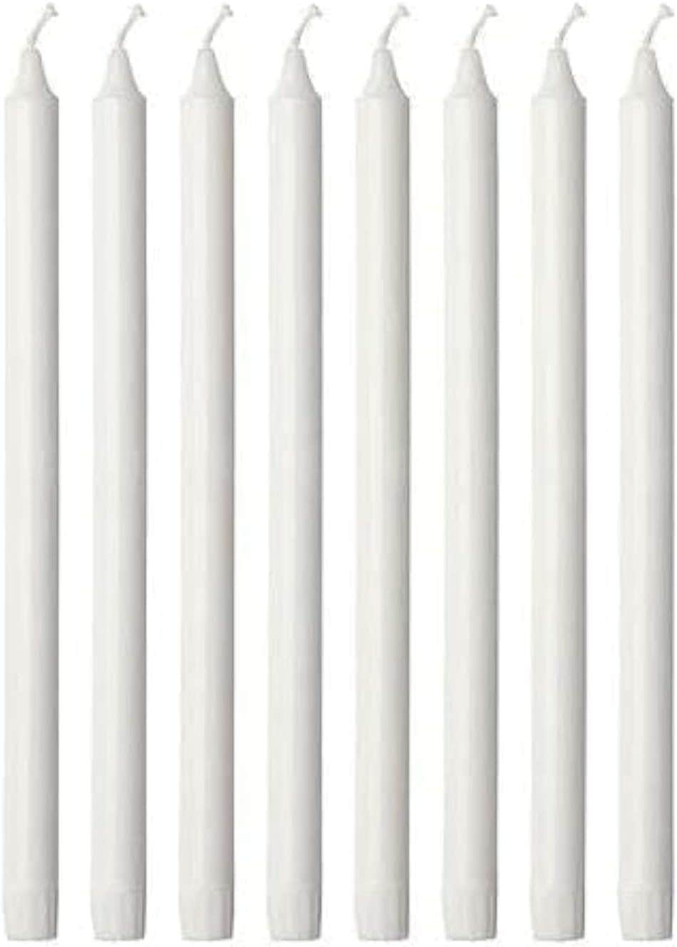 Unscented candles, 8 pack white