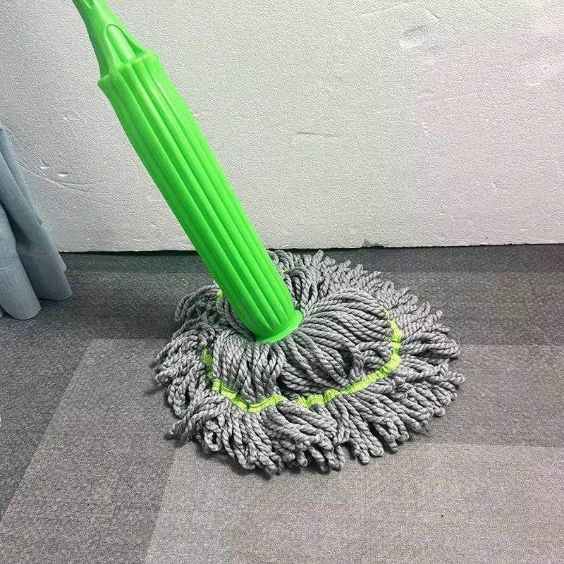 Generic 2-in-1 Dehydrated Self-Wringing Mop - Green, 360° Rotatable Wet/Dry Cleaning
