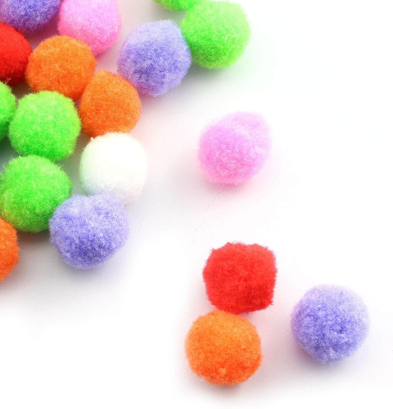 NX Garden 200-Piece 1 Inch Multicolor Pom Poms Crafts Supplies