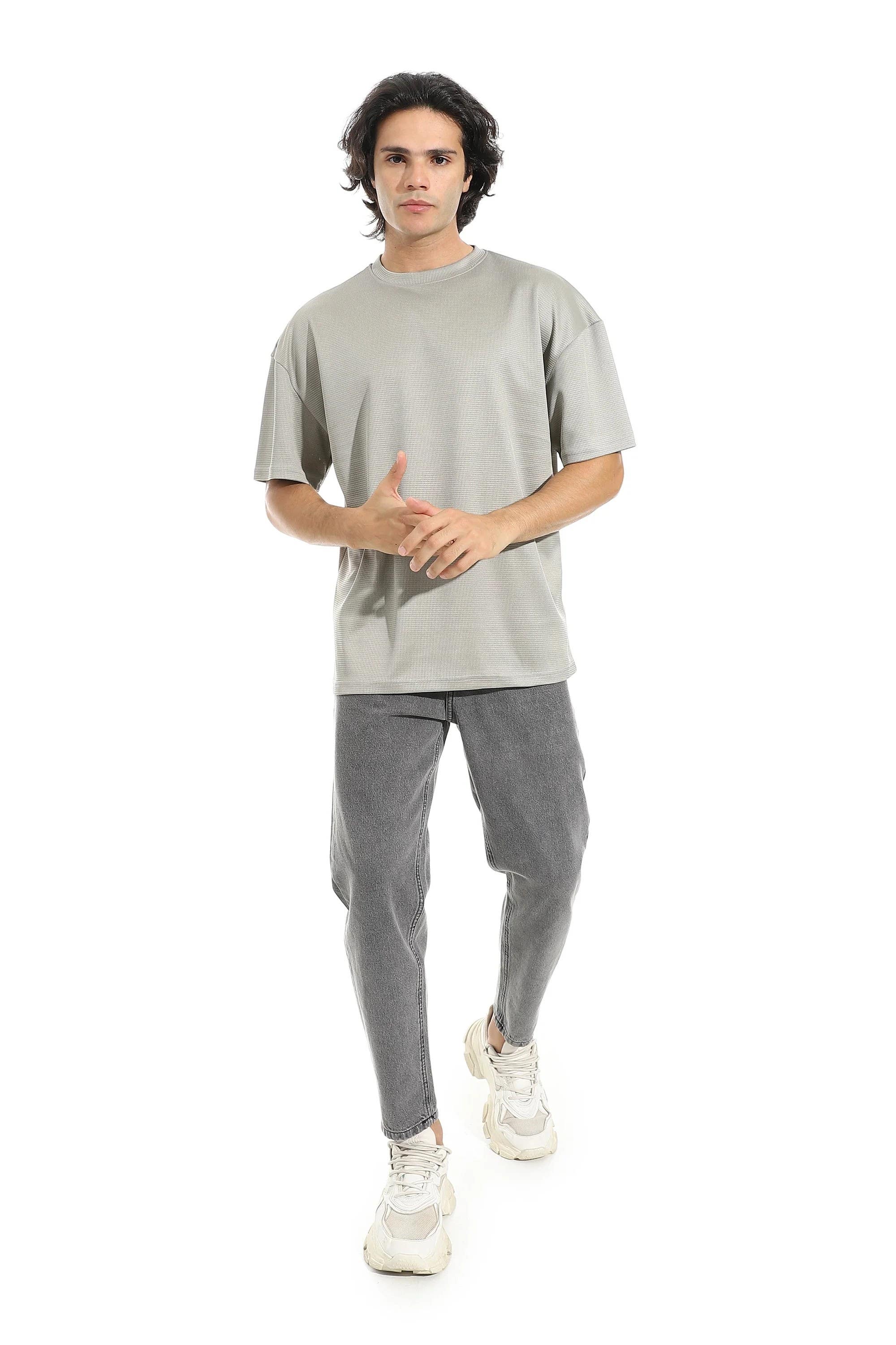 Men's plain T-shirt Oversized round neck