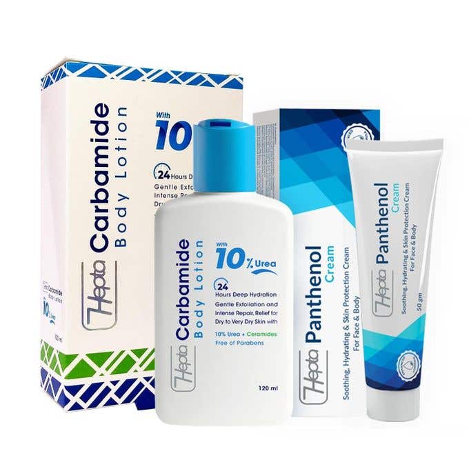 Hepta Care Set: Carbamide Body Lotion (120 مل) and Panthenol Cream for Face & Body (50 مل)