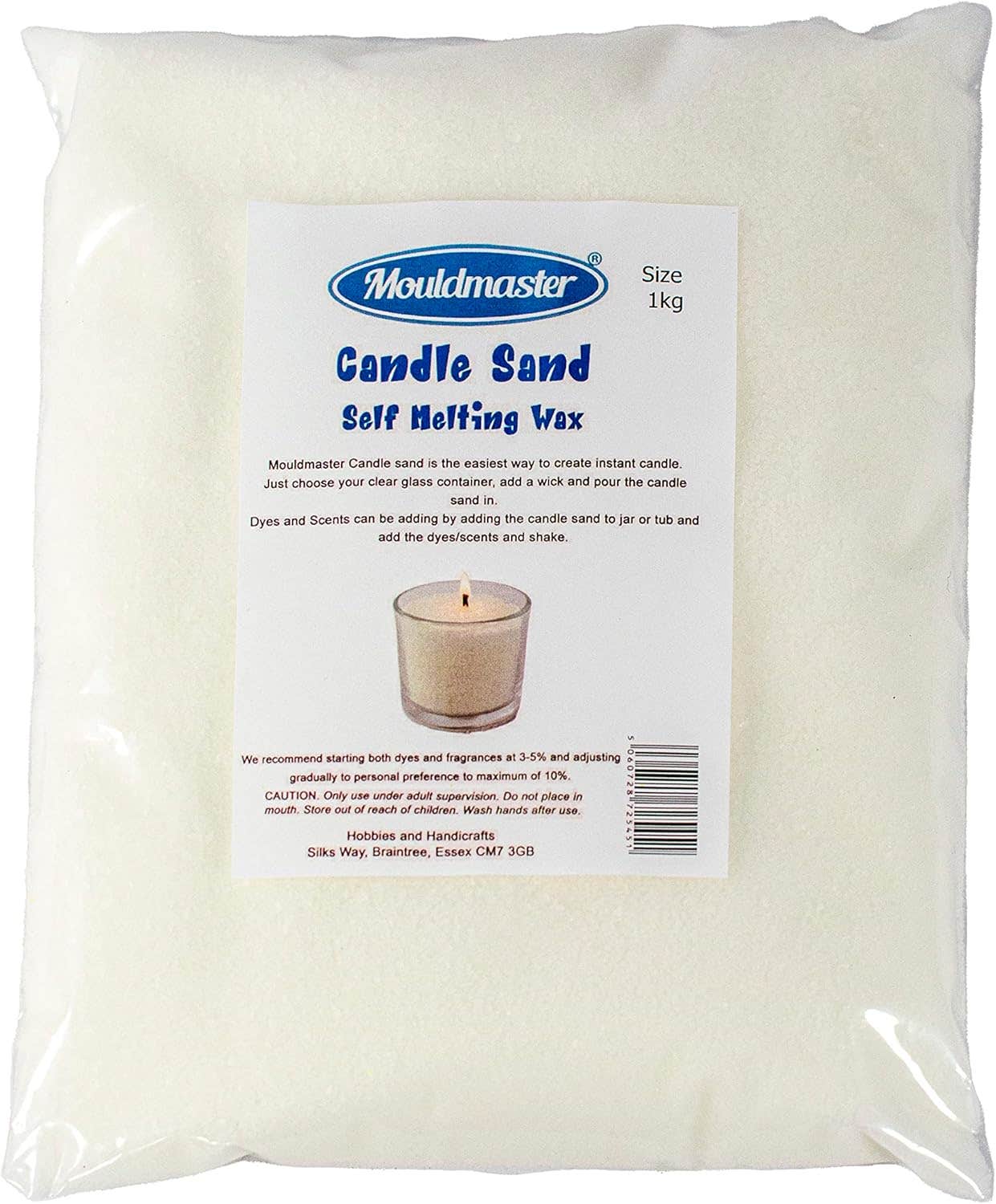 Candle Sand Granules Self Melting Wax 1Kg, White