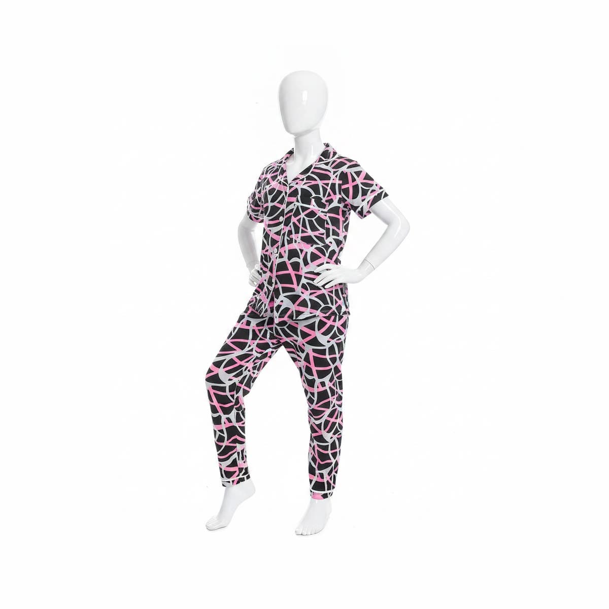 Girl's pajamas with Collared neck
