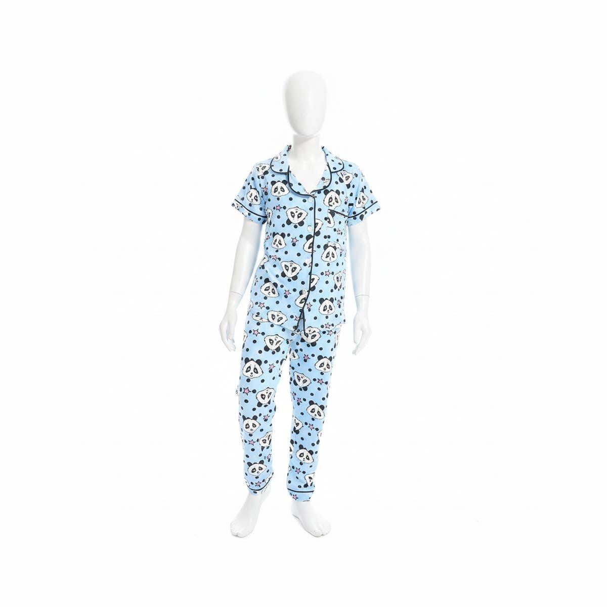 Girl's pajamas with collared neck