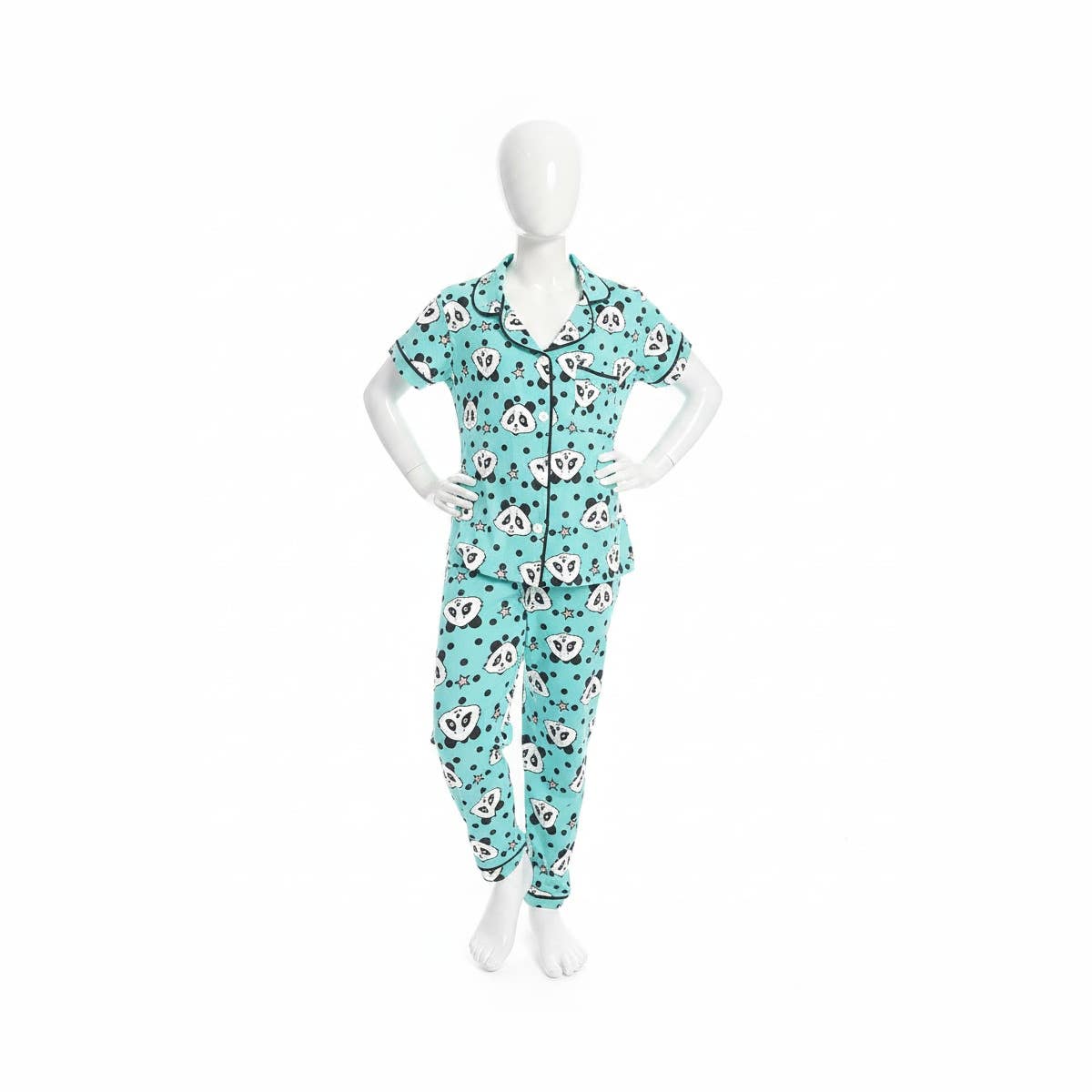 Girl's pajamas with collared neck