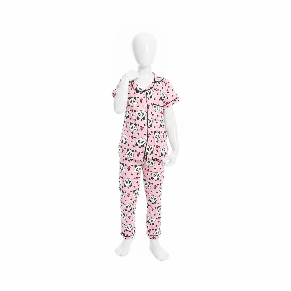 CAESAR Girl's Collared Neck Cotton Pajama Set - Multicolor, Size 6