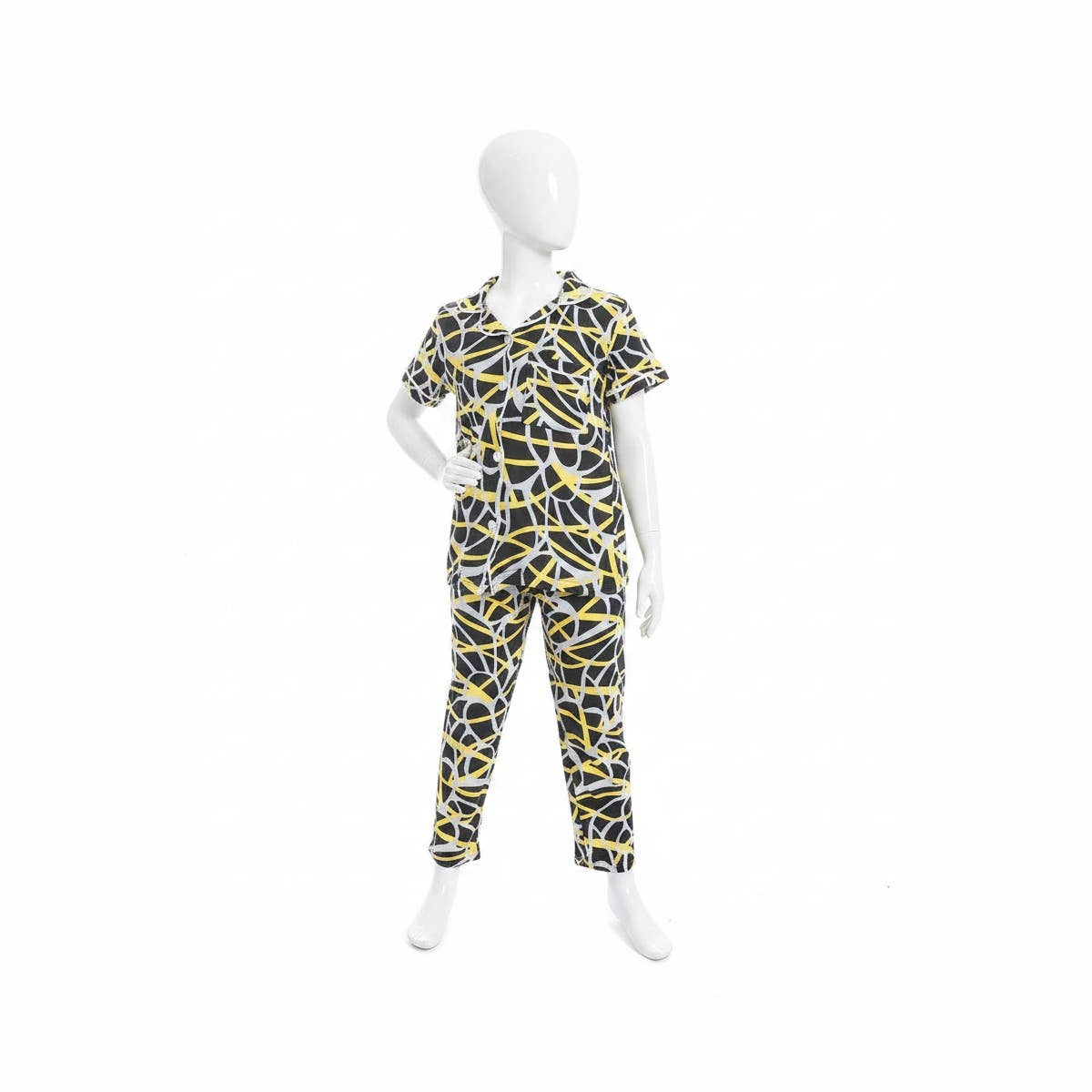 Girl's pajamas with Collared neck