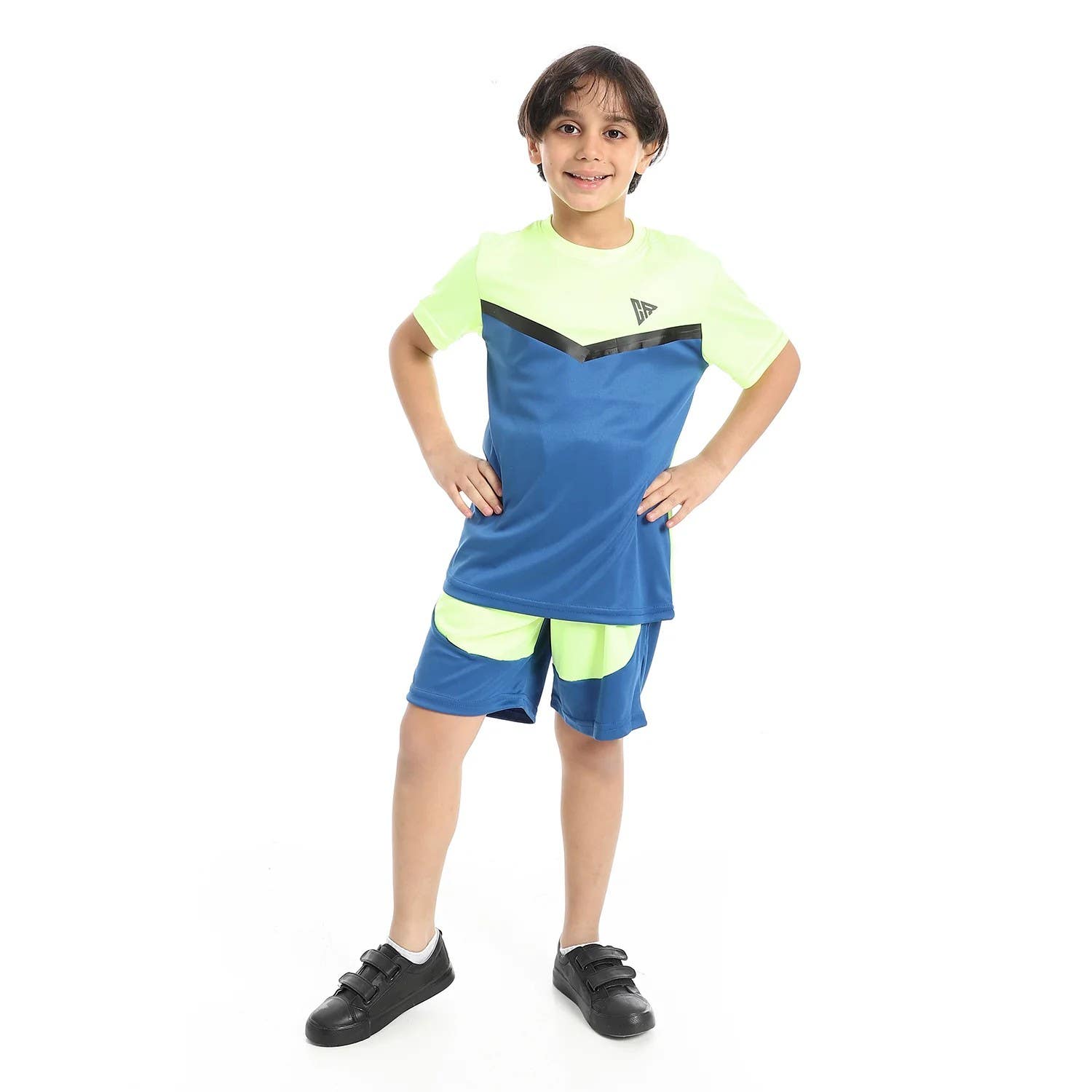 Boys sports kit with sports T-shirt and shorts
