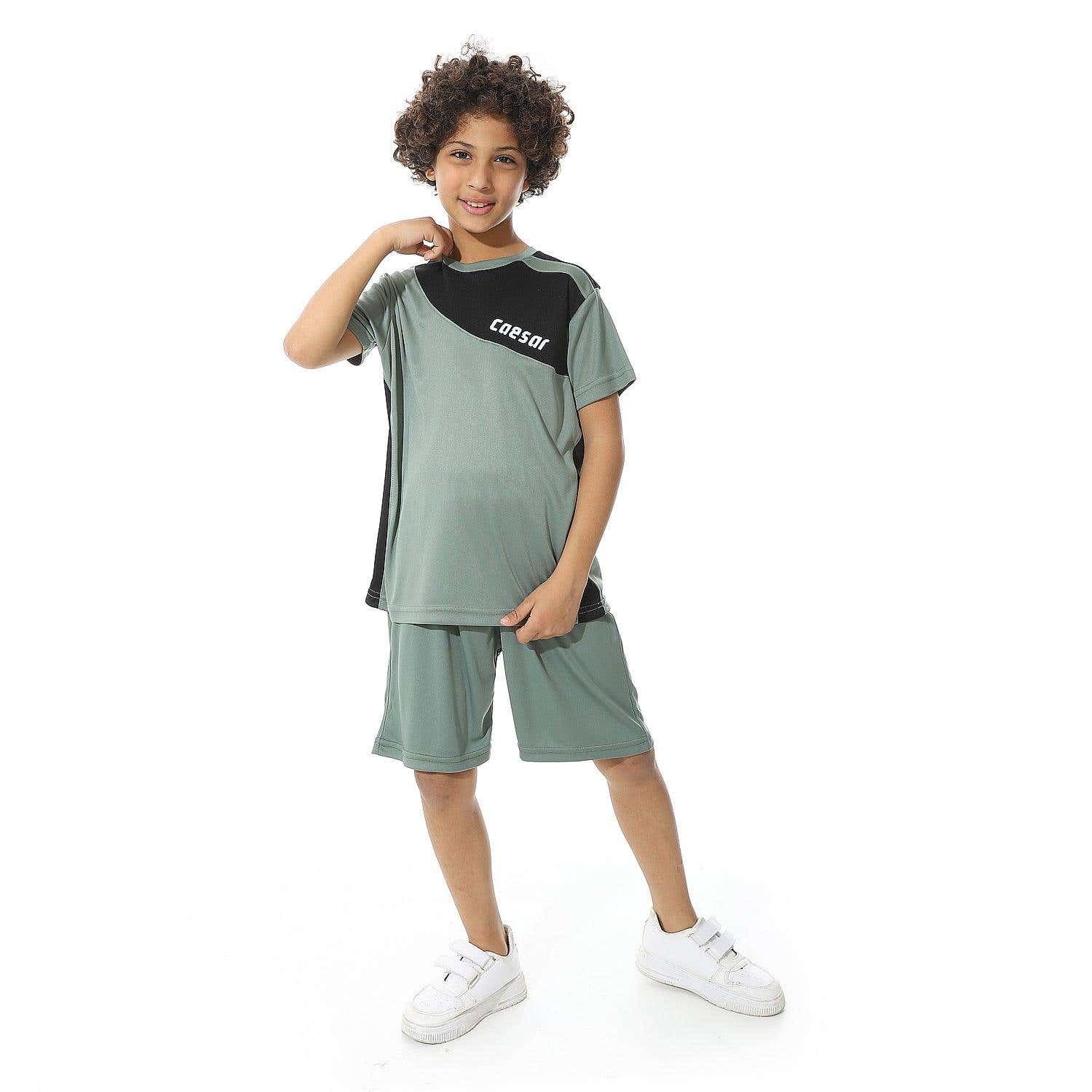 Boys sports kit with sports T-shirt and shorts