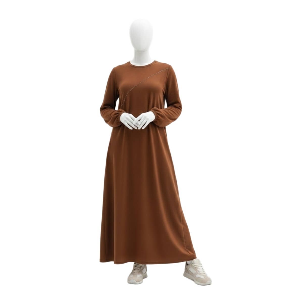 Women's linen Abaya with long sleeves