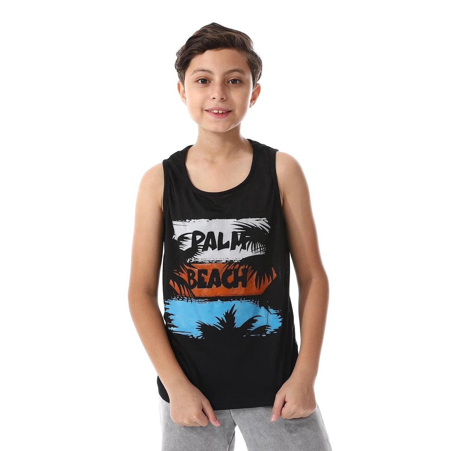 Boy's t-shirt sleeveless with front printed